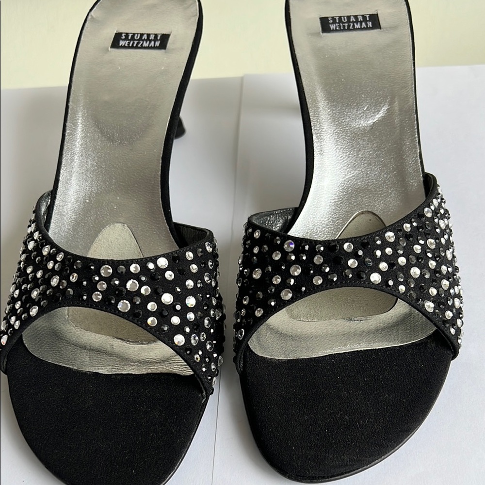 Stuart Weitzman Black Embellished Women's Heels